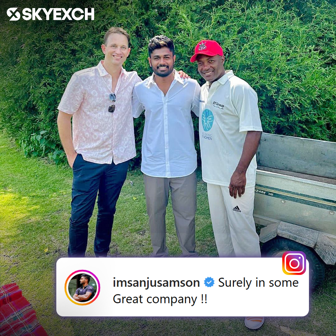 Sanju Samson with two legends of cricket.

Can you guess who are they?

#SanjuSamson #rajasthan #indiancricket #westindies #Cricket #SkyExch #socialmedia