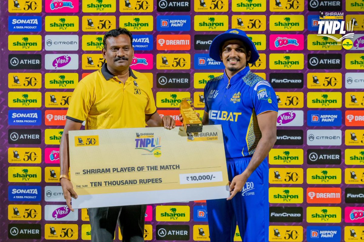 TNPremierLeague's tweet photo. ⭐ performers of the match!🥳
#TNPL2023🏏
#csgvssmp
#TNPLonstarsports
#TNPLonfancode
#NammaAatamAarambam💥
#NammaOoruNammaGethu💪🏼 https://t.co/70ZmypwCA9