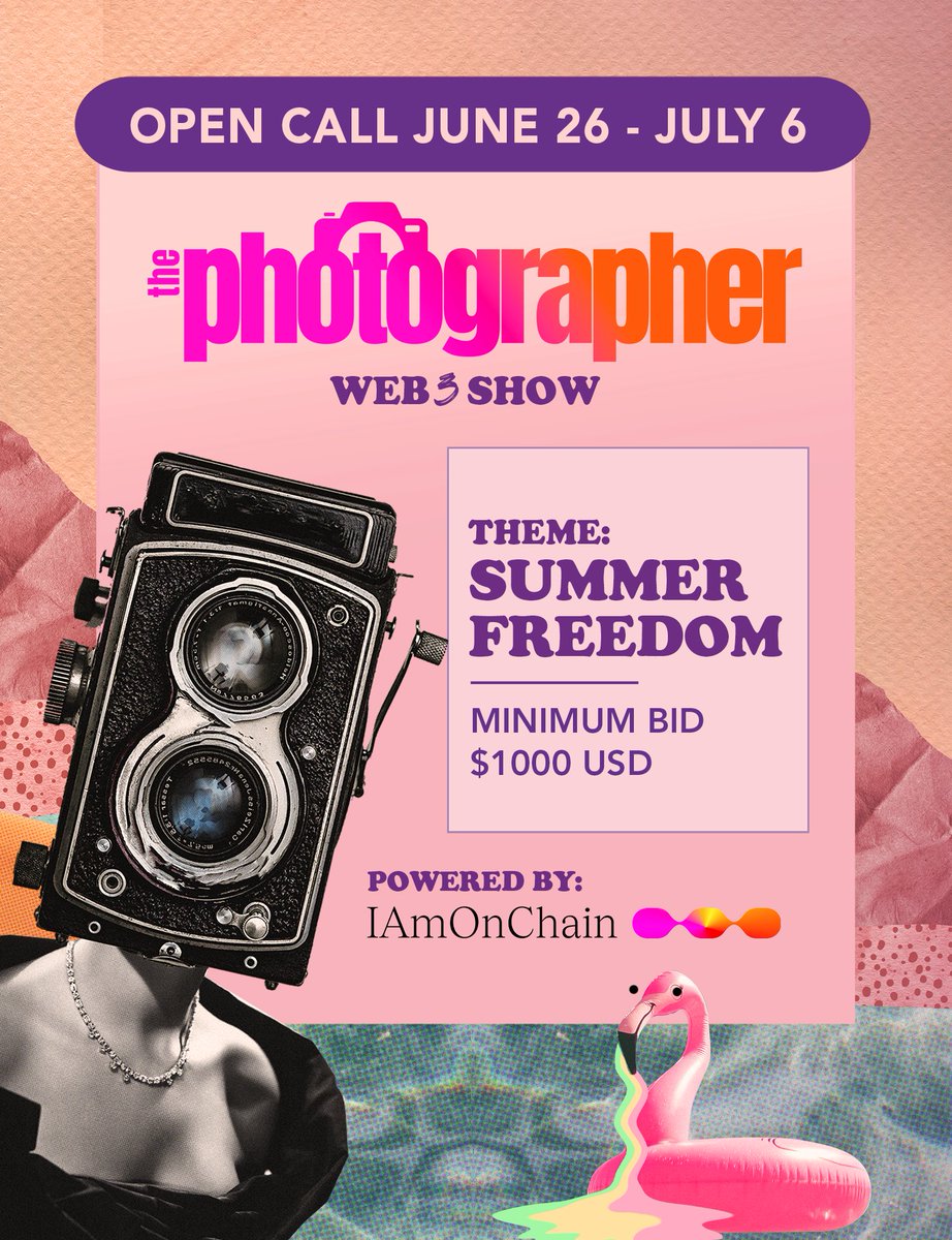 📸🌈🔆 Open Call to Art for All Photographers

Photographers, let your imagination unfurl with the spirit of Summer Freedom! We invite you to encapsulate the vibrant essence of summer in a photograph to be featured in our upcoming show, “The Photographer”.

Beyond a celebration
