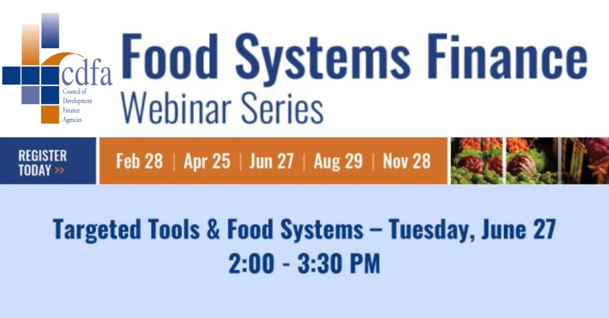 On Tuesday, June 27th, Croatan Institute Senior Associate Jaime Silverstein will speak on a webinar as part of <a href="/CDFA_Update/">CDFA</a> "Food Systems Finance" webinar series. Register here: cdfa.net/cdfa/webcasts.…