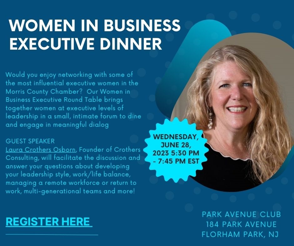 DeTorresLaw's tweet photo. There is still time to register for the Women in Business Executive Dinner on June 28th, featuring guest speaker Laura Crothers Osborn, Founder of Crothers Consulting.
Register Here: https://t.co/cb2S5k0MHj
#DDFamilyLaw #womeninbusiness #leadership #Morriscountychamber https://t.co/Yx8yvkKXw7