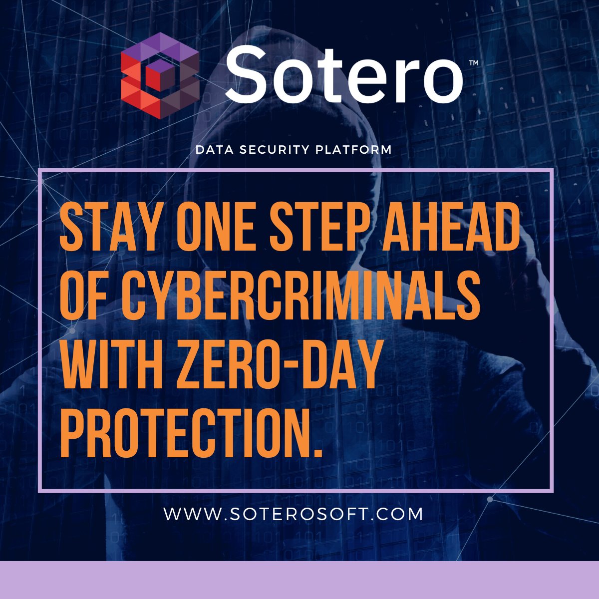 SoteroSecure's tweet photo. Zero-day attacks are some of the most difficult threats to detect and prevent, but with Sotero's signature and behavior-based detection, we can identify, isolate and stop zero-day attacks before they can cause damage. Trust Sotero to keep your data safe! https://t.co/rxCna4Bdyf
