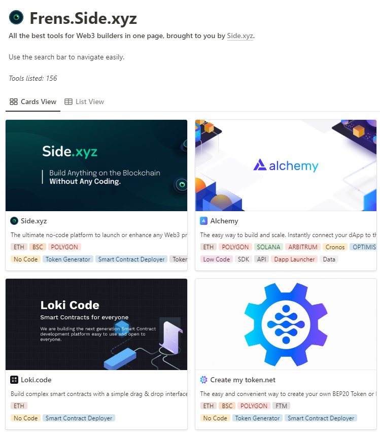 7 NO CODE Tools & Platforms

Realize your PROJECT ⤵️
Whithout CODING,
Whithout MONEY !

More links @frens_side_xyz