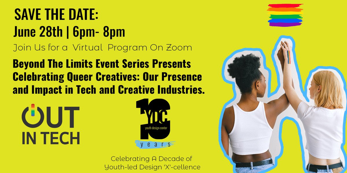 Out in Tech (@outintech) on Twitter photo This Wednesday, join Out in Tech and <a href="/youthdesigncntr/">Youth Design Center</a> for a virtual panel highlighting the careers of Black and Brown professionals who have set the stage for future tech & industry creatives.
Sign up today: hubs.li/Q01VQRSH0 This Wednesday, join Out in Tech and <a href="/youthdesigncntr/">Youth Design Center</a> for a virtual panel highlighting the careers of Black and Brown professionals who have set the stage for future tech & industry creatives.
Sign up today: hubs.li/Q01VQRSH0