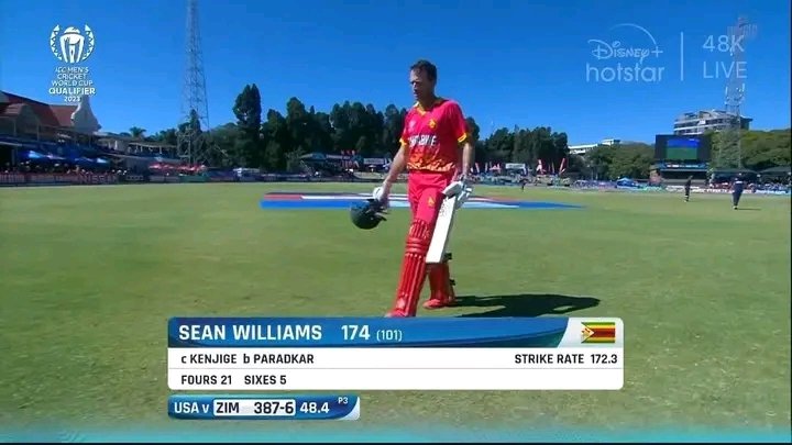 So Sir <a href="/sean14williams/">Sean Williams</a> beats <a href="/usacricket/">USA Cricket</a> by 70 runs🤔😂

#ZIMvUSA 
#Zimbabwe