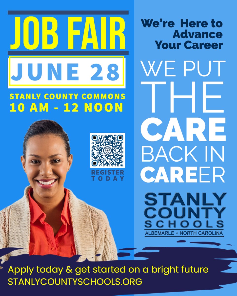 StanlySchools's tweet image. You belong here @StanlySchools! Join our team today!
#NowHiring #jobsearch #Careers #TeachStanly #BusDriver #childnutrition