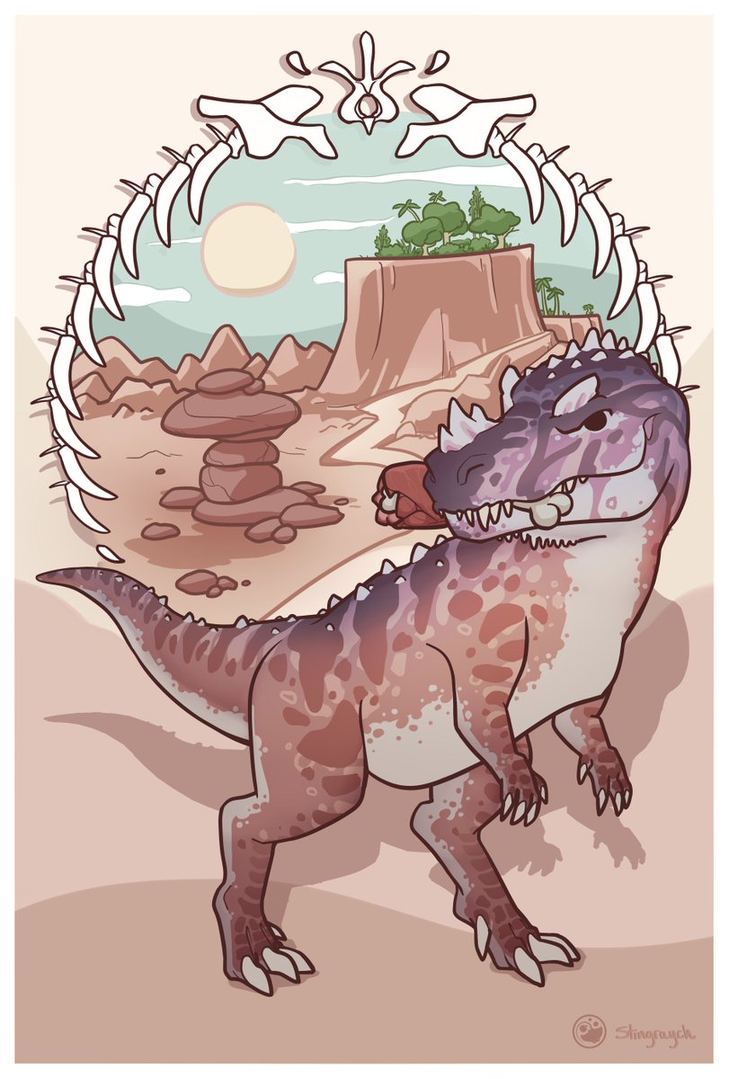 Complimentary piece to my Parasaur Paradise Print! I love how the patterning turned out on this one~