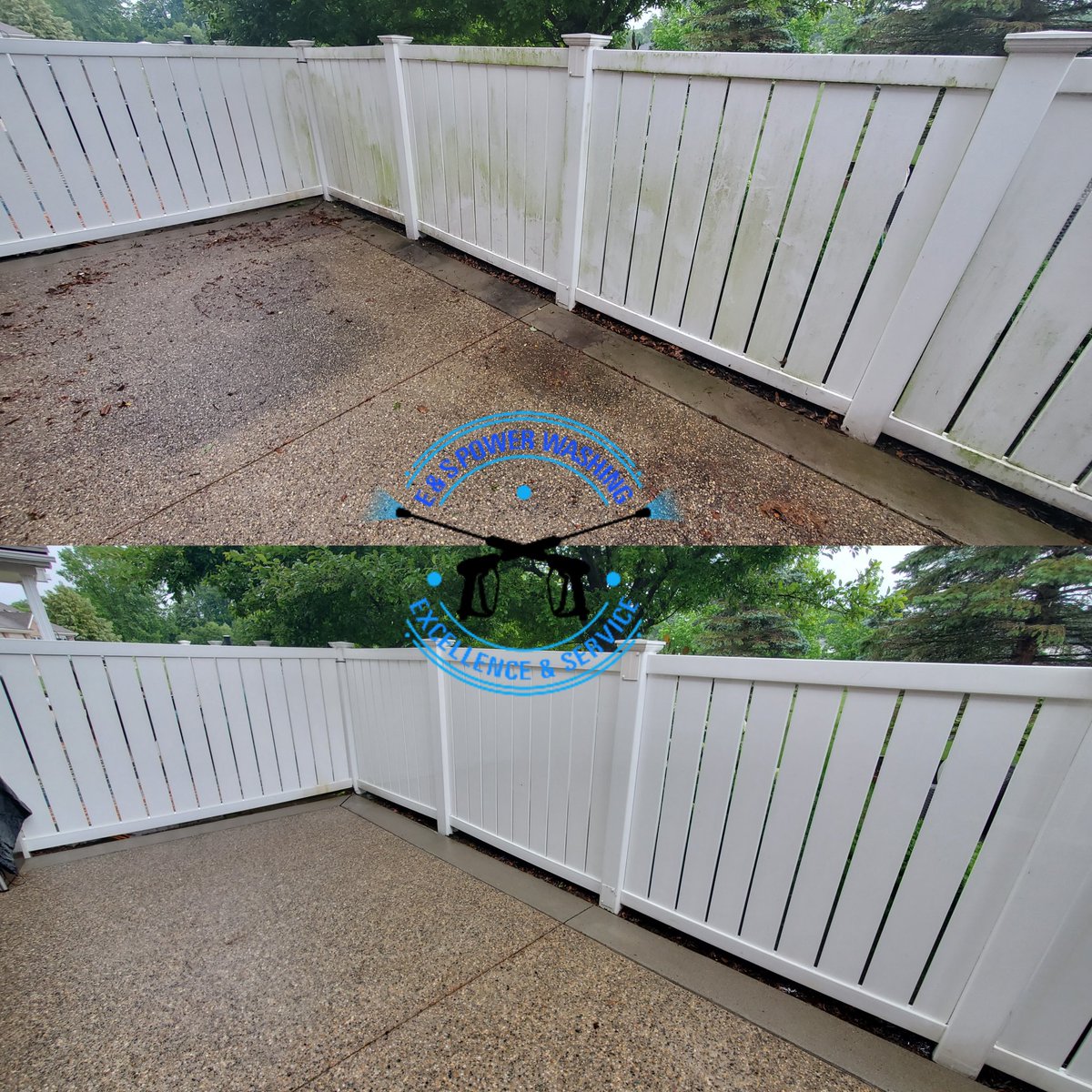 EandSPowerWash's tweet photo. Patio Surface Cleaning/Washing & Fence Washing in Belleville, Michigan #BeforeandAfter #Fyp #ForYourPage #ForEveryone #PowerWash #PowerWashing #PressureWash #PressureWashing #SurfaceCleaning #SurfaceWashing #ExteriorWashing #FenceWashing #PatioSurfaceCleaning #PatioWashing https://t.co/iMcTvN4FgO