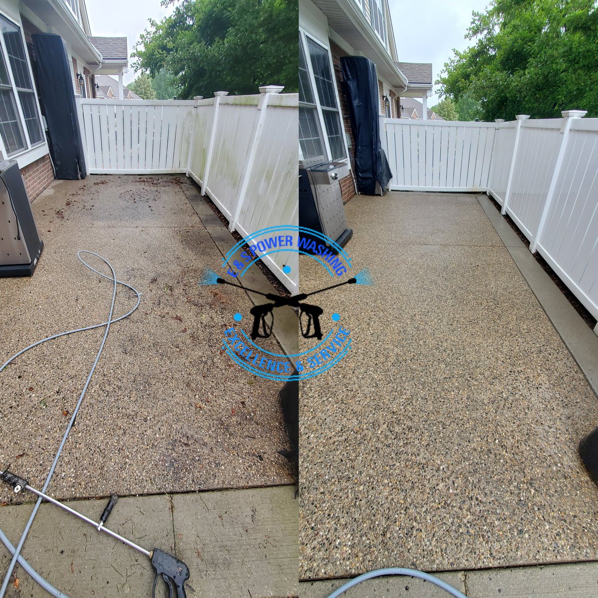 EandSPowerWash's tweet photo. Patio Surface Cleaning/Washing & Fence Washing in Belleville, Michigan #BeforeandAfter #Fyp #ForYourPage #ForEveryone #PowerWash #PowerWashing #PressureWash #PressureWashing #SurfaceCleaning #SurfaceWashing #ExteriorWashing #FenceWashing #PatioSurfaceCleaning #PatioWashing https://t.co/iMcTvN4FgO