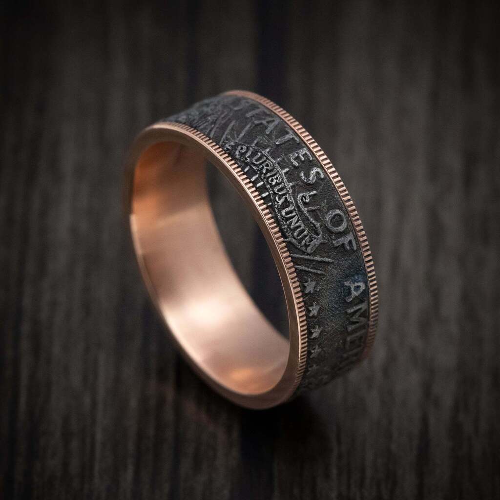 Newly listed product - 14K Gold and Tantalum Kennedy Half Dollar Design Ring - Pricing and other details are at ift.tt/DtlsN2C #weddingrings #mensrings