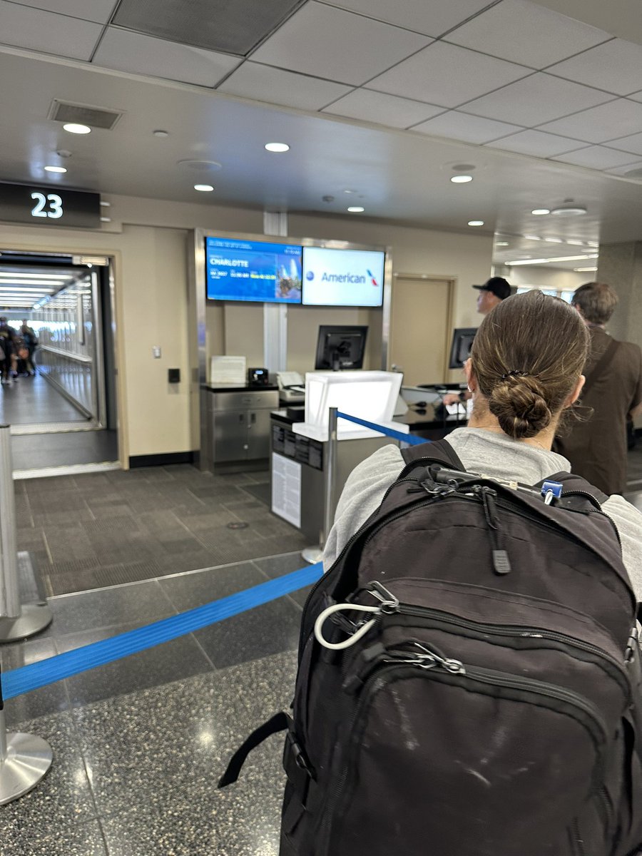 mjspearman's tweet photo. At @AmericanAir flight delayed, no gat agent to assist with rebooking… smh.. the customer service is sinking lower &amp; lower…  
PLUS I’m going to kiss my connection… 

@SanDiegoAirport  flight AA2657 SAN-CLT 
😤😤😤😤😤😤😤 https://t.co/LF3xdAaflQ