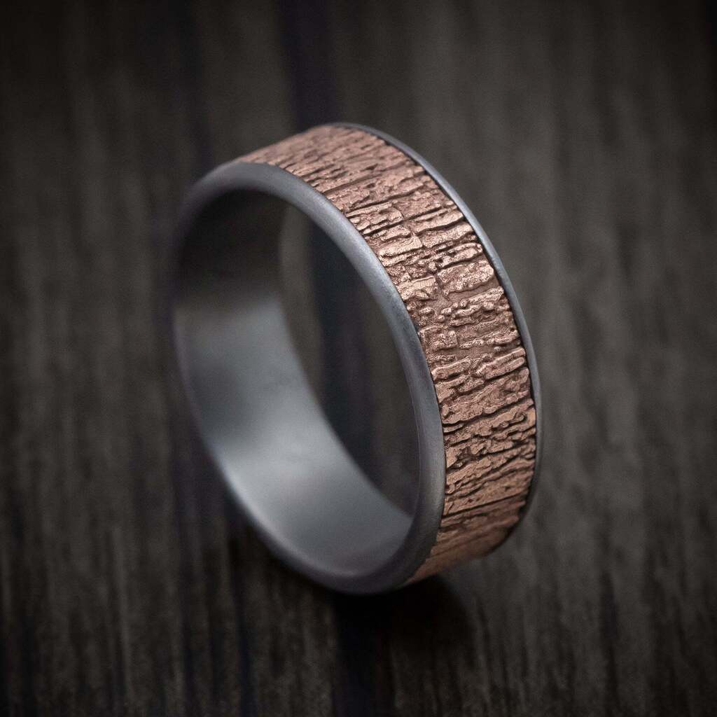 Newly listed product - Tantalum and 14K Gold Tree Bark Pattern Ring - Pricing and other details are at ift.tt/oSeAVHd #weddingrings #mensrings