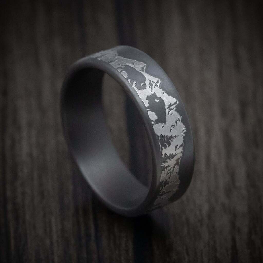 Newly listed product - Darkened Tantalum Mountain Scenic Design Ring - Pricing and other details are at ift.tt/XGl8DNq #weddingrings #mensrings