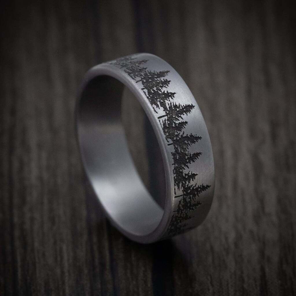 Newly listed product - Tantalum Treeline Design Pattern Design Ring - Pricing and other details are at ift.tt/AJmwo26 #weddingrings #mensrings
