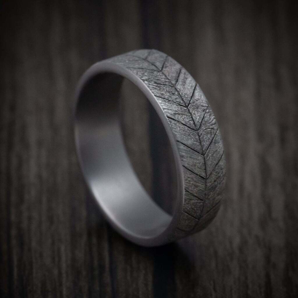 Newly listed product - Tantalum Chevron Wood Pattern Ring - Pricing and other details are at ift.tt/BiVDh9A #weddingrings #mensrings