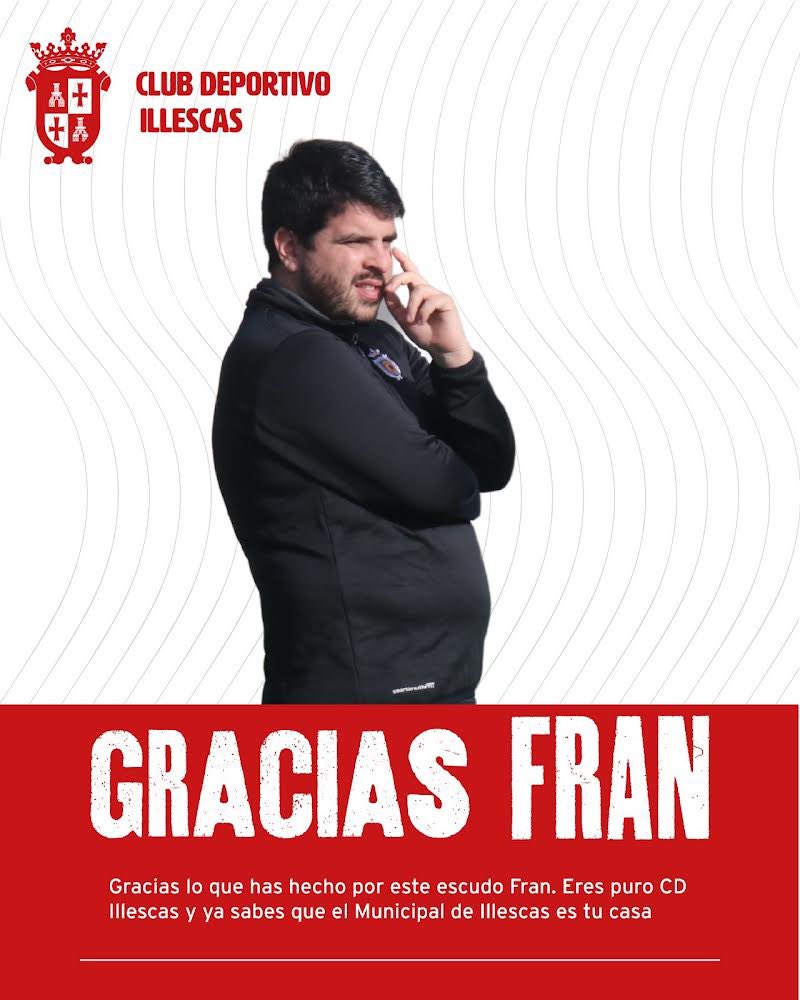 CD Illescas (@cd_illescas) on Twitter photo ⬜️ Fran López de Felipe (<a href="/Franlopezfe/">Fran Lopez</a> ) no entrenará al Senior Femenino esta temporada.
🤍 Ha sido un placer tenerte con nosotros, gracias por lo que has hecho estos dos años con nuestro equipo femenino.
Te deseamos lo mejor en tu futuro, el Municipal siempre será tu casa. ⬜️ Fran López de Felipe (<a href="/Franlopezfe/">Fran Lopez</a> ) no entrenará al Senior Femenino esta temporada.
🤍 Ha sido un placer tenerte con nosotros, gracias por lo que has hecho estos dos años con nuestro equipo femenino.
Te deseamos lo mejor en tu futuro, el Municipal siempre será tu casa.