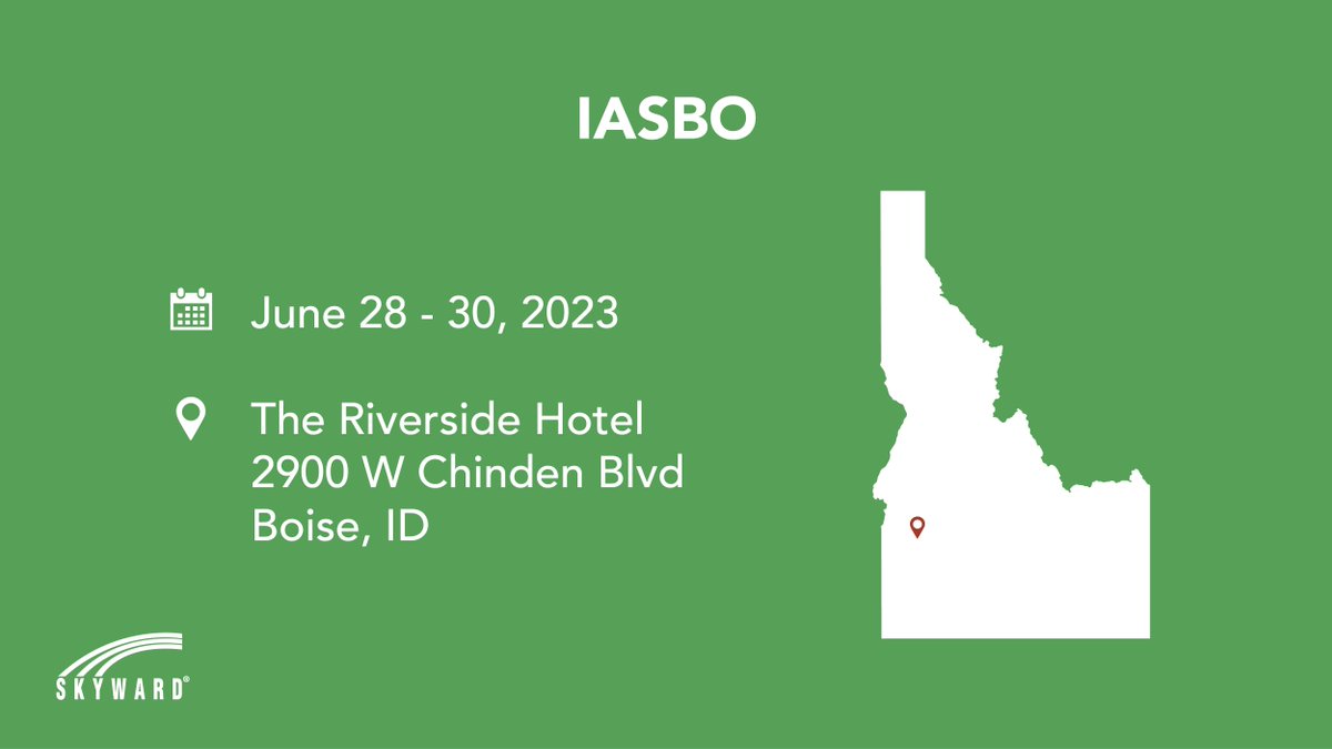 Skyward_Inc's tweet photo. Next stop: Boise! ✈️⛰️

Idaho doesn't just have beautiful scenery — it has wonderful people and innovative #K12 districts, too! If you're attending #IdahoASBO this week, be sure to stop by the Skyward booth. Our team is excited to chat and help your schools work smarter! #EdTech https://t.co/xqogEfaVp1