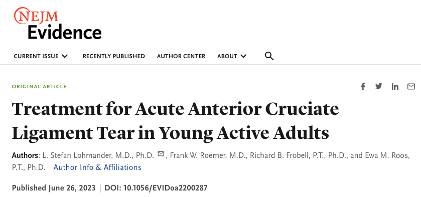 a_bricca's tweet photo. 🔥Hot topic alert 🔥

Treatment for Acute Anterior Cruciate Ligament Tear in Young Active Adults.

Here's what you need to know! 👇

🧵Thread

#kneesurgery #knee #acl #exercisetherapy #exercise #osteoarthritis #Health 

https://t.co/7D3Yn5wkAK https://t.co/9i63eShOis
