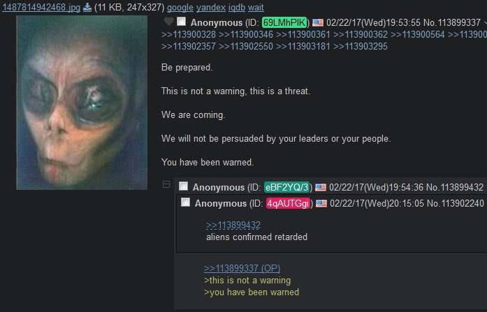 Best of 4chan on Twitter: "Alien visitors"