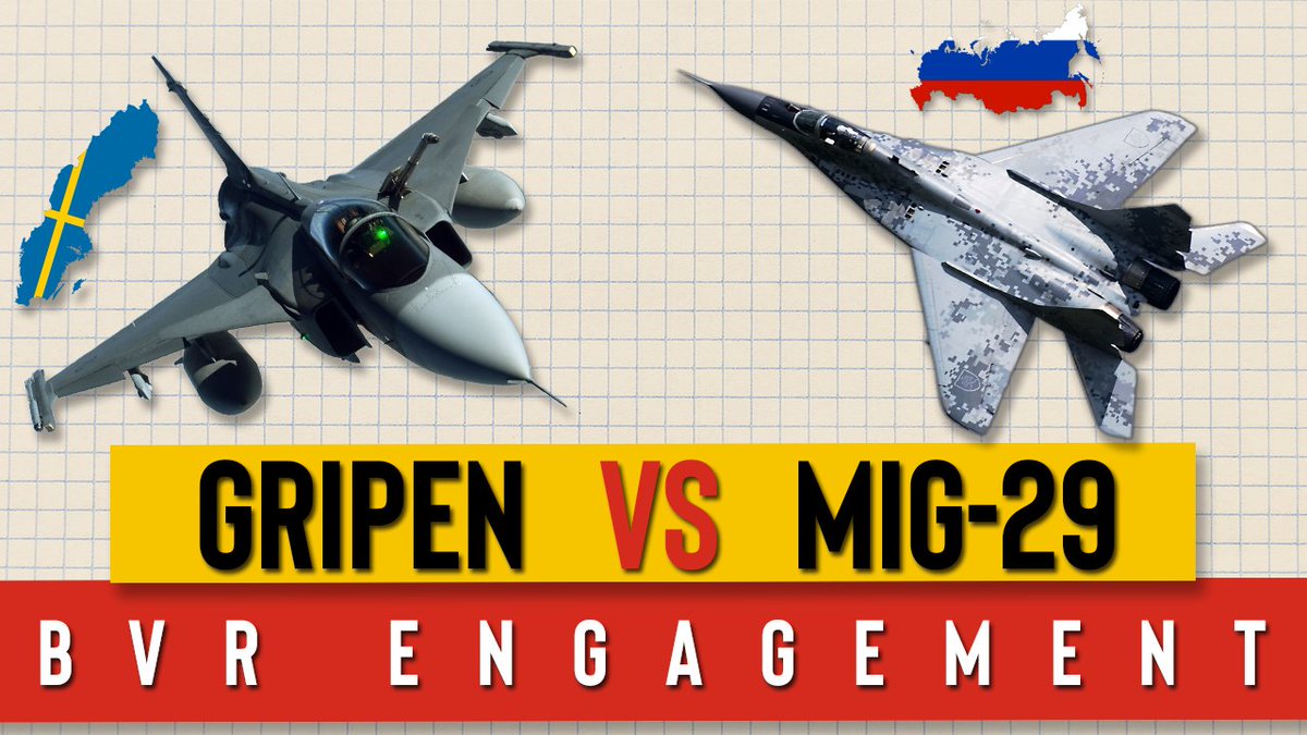 grid_88's tweet photo. Gripen vs MiG-29 - Which would win in BVR engagements?
https://t.co/IayrQrGBzX

#Gripen #MiG29 https://t.co/nB53NUaA6z