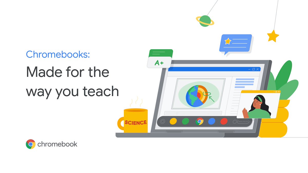 We know every teacher has their own unique teaching style, and that’s why #Chromebooks are made for the way YOU teach. Learn more about our latest updates and new offerings to get more out of your classroom devices. goo.gle/43NZadZ #teachwithchrome #ISTELive