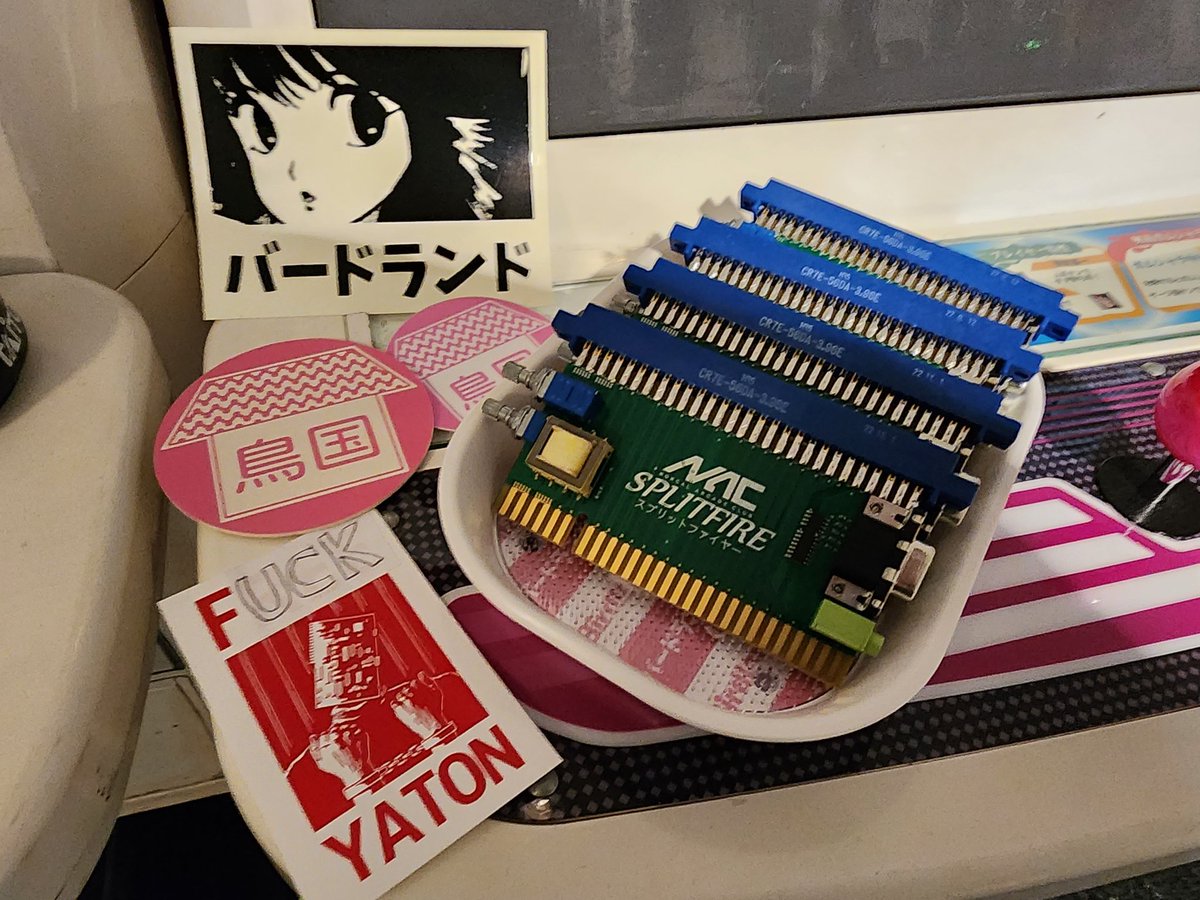 EC3_Arcade's tweet image. I just love Splitfire Sashimi! Thanks to misterfalcon for the extra goodies too! #nac #splitfire #Birdlandarcade #taito #egret2 #candycab #arcade #coinop #realhardware