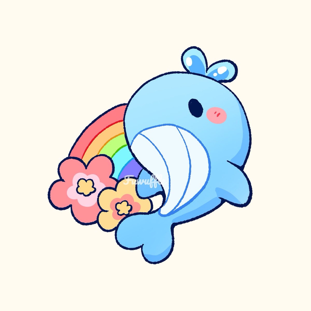 fuwuffle's tweet photo. Wally the whale wishes you a great start to your week! ๐ณ๐
#fuwuffle #whales #cuteart #artistsontwitter https://t.co/Nzx4DFd02V