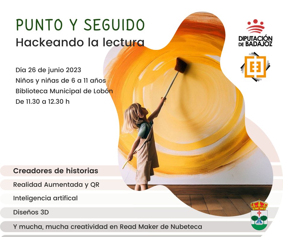 bibliotecalobon's tweet photo. PUNTO Y SEGUIDO-Hackeando la lectura #Nubeteca #ReadMaker #Hackeandolalectura2023 #ClubesVashti
#RealidadVirtual #InteligenciaArtificial #Impresiones3D https://t.co/Ygam4VNvqN