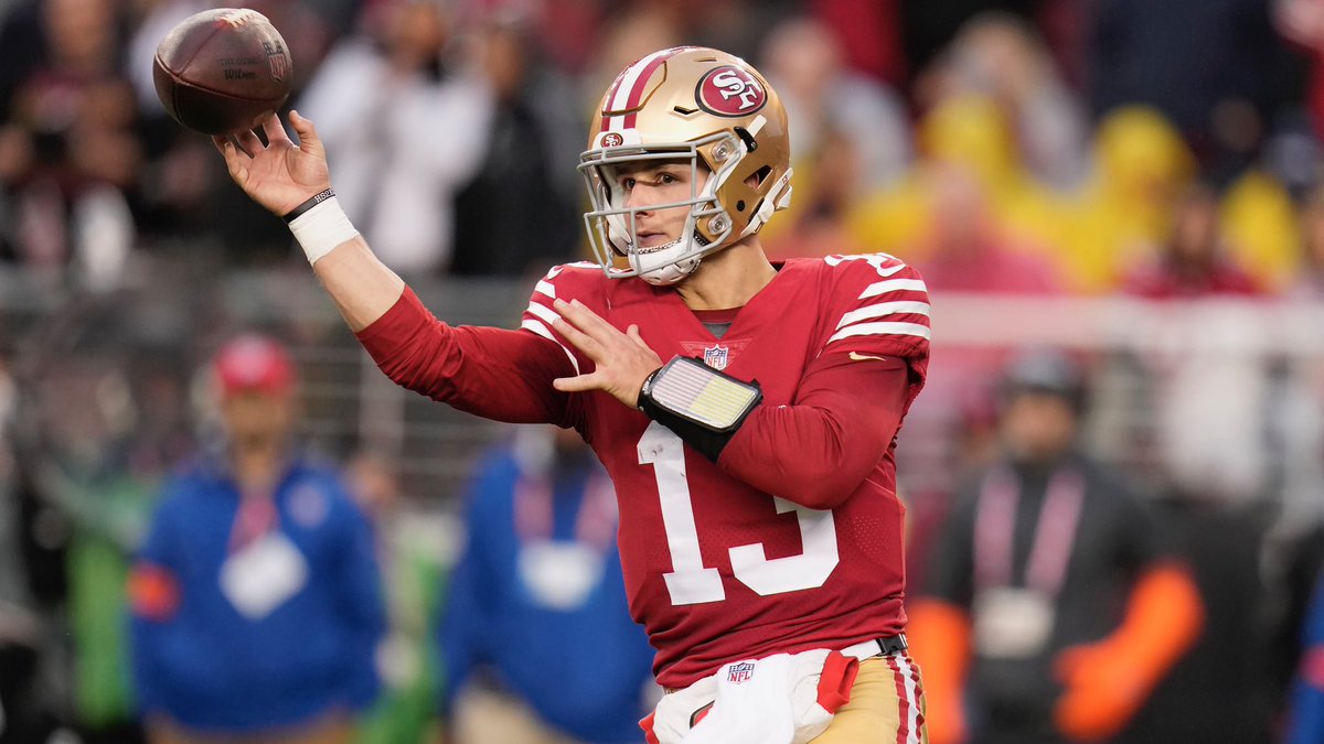 #49ers QB Brock Purdy is headed to Jacksonville today to throw the next couple weeks with QB coach Will Hewlett and ortho specialist Tom Gormely — another sign Purdy is progressing through his rehab following elbow surgery and remains on track to be ready for the 2023 season.