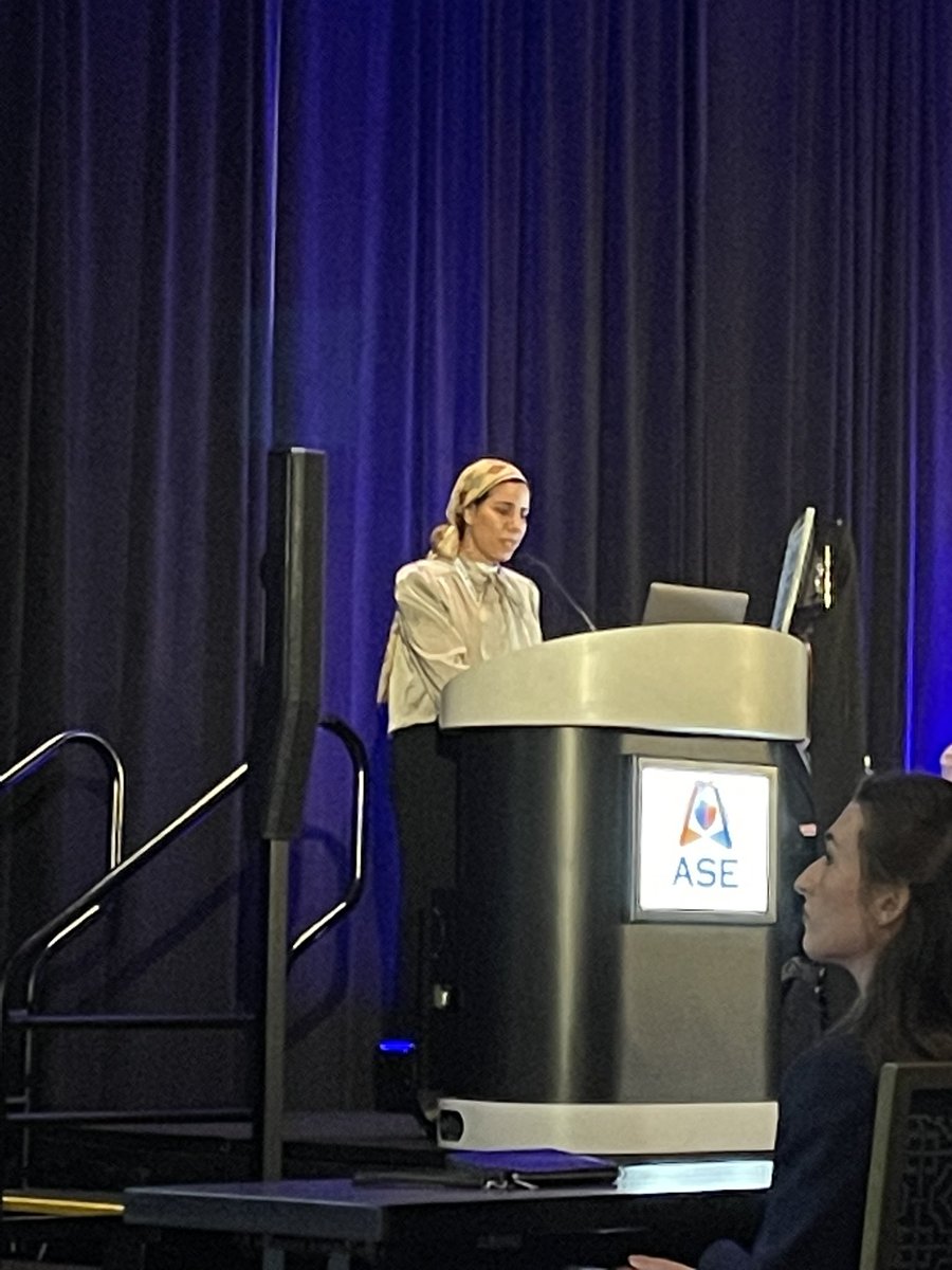 Wonderful abstract presentation from <a href="/doaamahgoub/">Doaa Aly</a> on the feasible use of AI and deep learning image enhancing algorithm to automatically extract and enhance 2D images from 3D full volume image acquisition in pediatric echo at #ASE2023