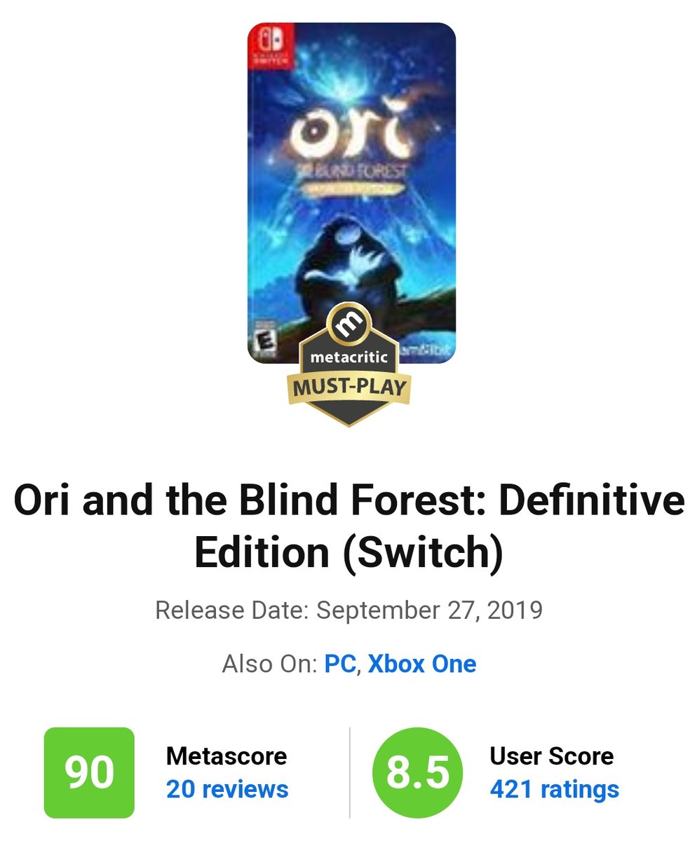 outcontextjf's tweet image. por razão nenhuma, estou postando o metacritic de dois de meus jogos favoritos de todos os tempos