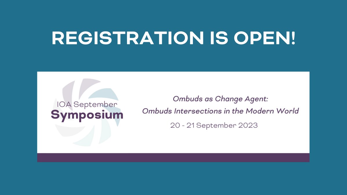 IntlOmbudsAssoc's tweet image. The inaugural IOA Virtual September Symposium invites aspiring, emerging, and seasoned ombuds to explore the intersections of organizational ombuds practices through the lens of diversity, equity, inclusion, and belonging. Learn more on the IOA site. ow.ly/ZbZc50OXrLe