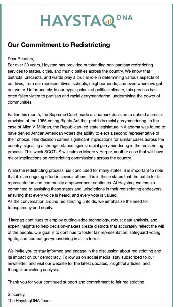 DanielStrauss4's tweet image. The Democratic data analytics firm Haystaq DNA sends a heads up about another big Supreme Court decision coming down the pipeline