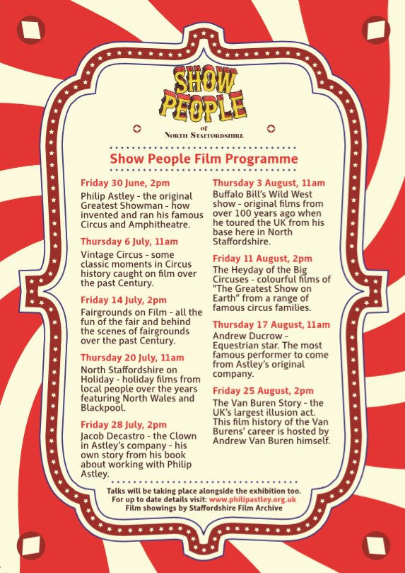 Opening this Friday 30 June with Staffordshire Film Archive Film Show 'Showpeople of North Staffordshire' Exhibition 

#Showpeople #exhibitions #philipastley #philipastleyproject #astley #Newcastleunderlyme #Appetite #circus #fairground #history #culture #heritage