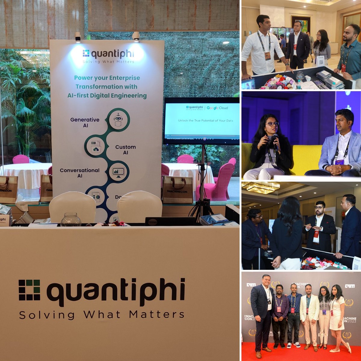 Quantiphi's tweet image. Presenting some highlights of our team fueling the data revolution at #MachineCon2023! Thrilled to be at the forefront of this exciting event, where our colleagues connected with industry leaders and discussed the game-changing potential of data-driven organizations.