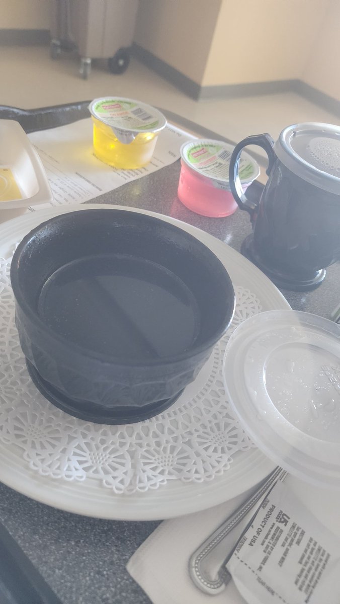 They brought me more jello and mystery broth. I already ate two against my better judgment. I'm not slamming 4 aspartame sucralose jello in 30 minutes. No wonder sick people don't get better here. That's disturbing as fuck to me. This shit is fucking awful for you.