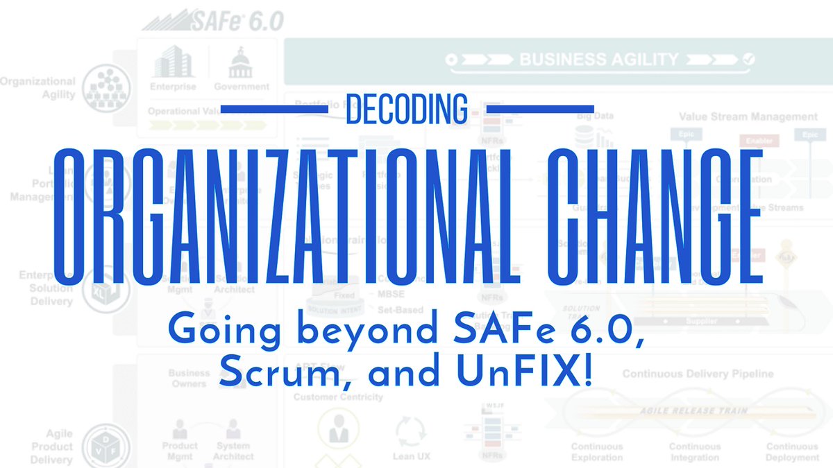 Considering SAFe, Scrum, or other options? Check this out!
Here's my latest personal article exploring the connection between science and organizational change 😊 bit.ly/405JwsG 
#safeagilist #scrum #safe #Unfix #enterpriseagility #businessagility