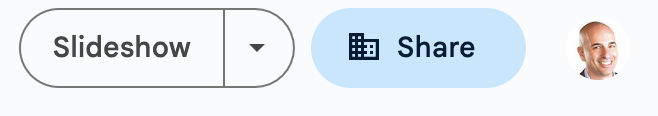gadishamia's tweet image. By now, I have probably clicked on share Instead of slideshow In Google Slides at least 100 times and have seen others doing It 1000 times. 
Why Is the Share bottom highlighted? The most logical hero button should be present (slideshow)
#badux