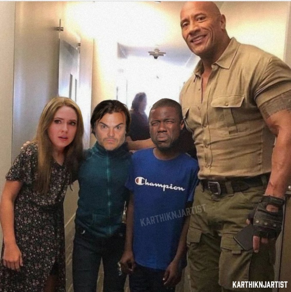 Jumanji: The Next Level 😄#karthiknjartist  @TheRock @KevinHart4real #jackblack @karengillan @jumanjimovie