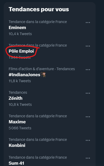 J'ai vu Pôle Emploi en TT, j'ai cru qu'il était mort, vous êtes vraiment con de me faire des peurs pareilles. 🫤🫤🫤