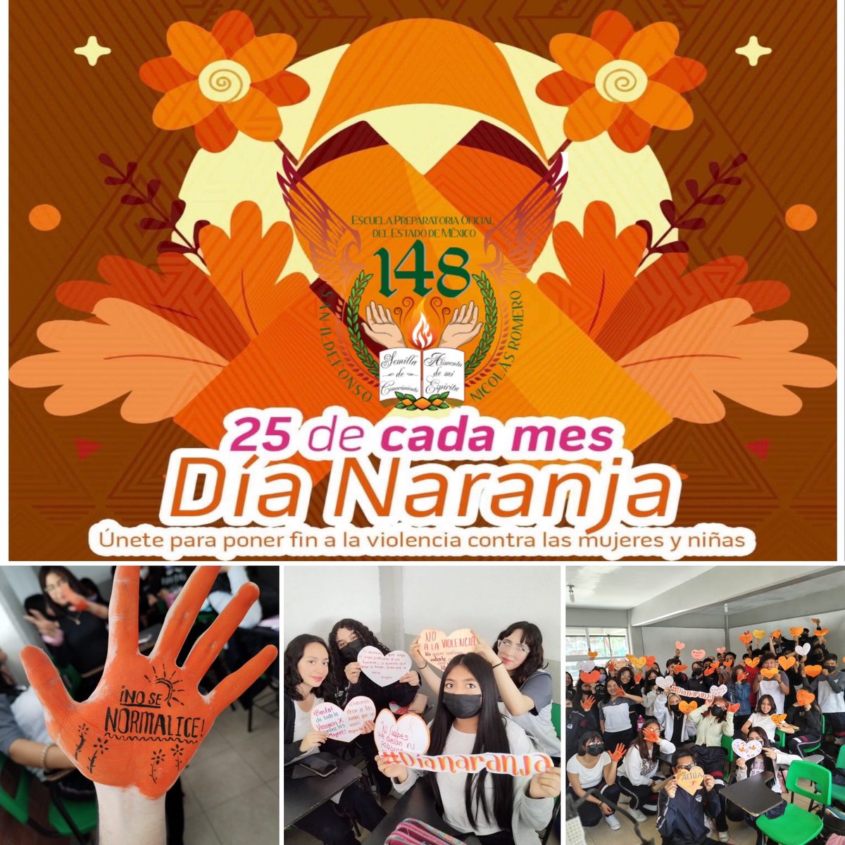 prepa148yahooc1's tweet photo. #DÍANARANJA EPO148  en campaña para poner fin a la violencia, es un día para actuar, generar conciencia y prevenir la violencia contra las mujeres y niñas. #únete y tú también se un Leon contra la violencia. @israeljero @DeSubdireccion @hectorhesilva #SomosLeones @supervisionbg28 https://t.co/0jIn5IHSIQ