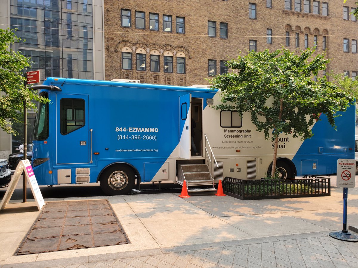 Get your screening mammogram on Wed. 6/28 on Mount Sinai's mobile van.  We will be in East Harlem at 17 East 102nd Street. No prescription is needed. Call 347/572-3754.  #MondayMotivations #mammogram @EastHarlemCP @MSHSBreast @MountSinaiNYC @RofskyMD @MargoliesLaurie