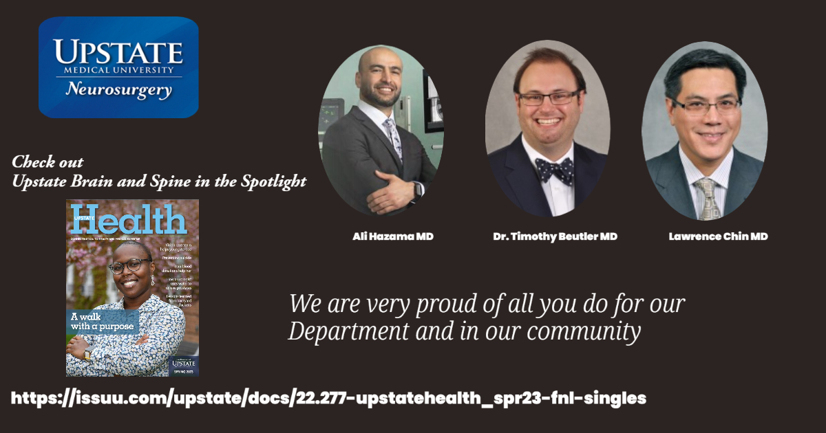 Upstate Neurosurgery in the news!