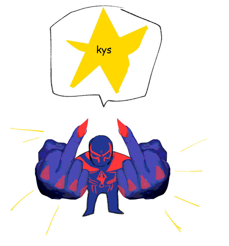 1boy male focus solo white background superhero star (symbol) speech bubble  illustration images