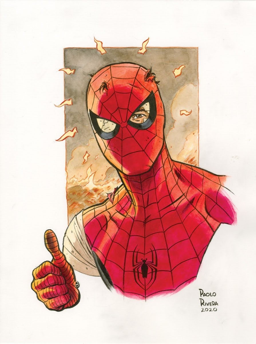 'Spidey Always Gets Back Up'
Artwork by @PaoloMRivera

#SpiderMan #marvel #MarvelComics #comicart #comicbookart #comicbook #comicbooks #SpiderVerse #MondayMood