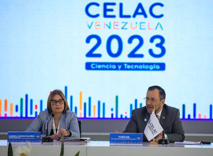 yvangil's tweet photo. Se inició la Reunión de ministras, ministros y Altas Autoridades de Ciencia, Tecnología e Innovación de la Comunidad de Estados Latinoamericanos y Caribeños (Celac). Con ciencia y unión de los pueblos aseguraremos soluciones a problemas comunes. #EnVzlaCelacEsCiencia https://t.co/nrtNz44TXk