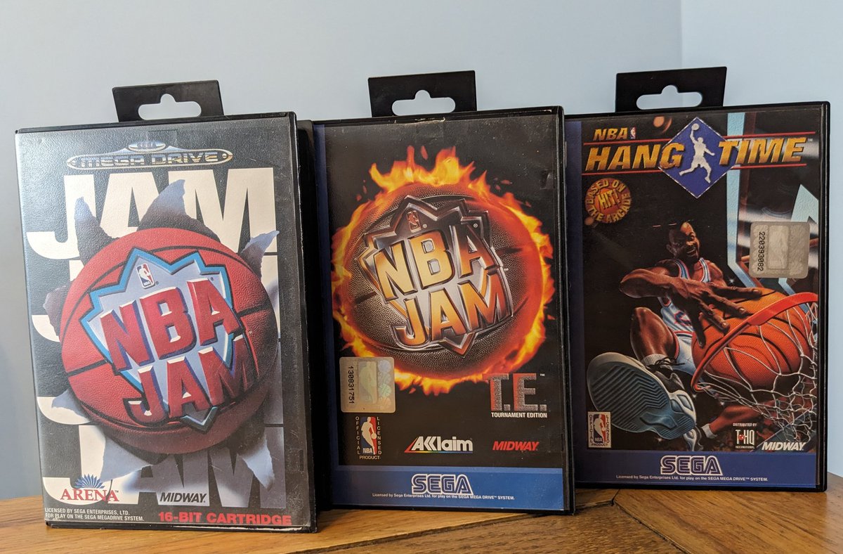 It's NBA Jam time!
So here is the complete Megadrive NBA Jam set.
Only played the original when I was younger, and until recently didn't even know about Hangtime!🤦‍♂️
What's your favourite?
#retrogaming #retrogamer #GamersUnite #sega #megadrive #NBA #nbajam #retrogames #basketball