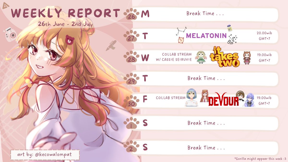 fuyomafuyu's tweet photo. 📸✨testo testo! reporting this week's live schedule!✨📸
• General: #FuyoMafuyu
• LIVE: #FuyoLive
• Fanart: #FuyoPalette
• Asset: #Fussets
• Clip: #FuClip
• Meme: #Funyohoho
• Fan name: #Dpuyengs
🎨thumbnail by: @/kecowalompa https://t.co/9K3O8StMMq