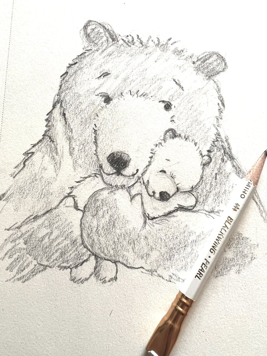 Cozy. ❤️ Nothing better than a warm hug from the one you love. #dailydoodle #dailysketch #sketchbook #kidlitart #kidlit #drawingoftheday #draweveryday