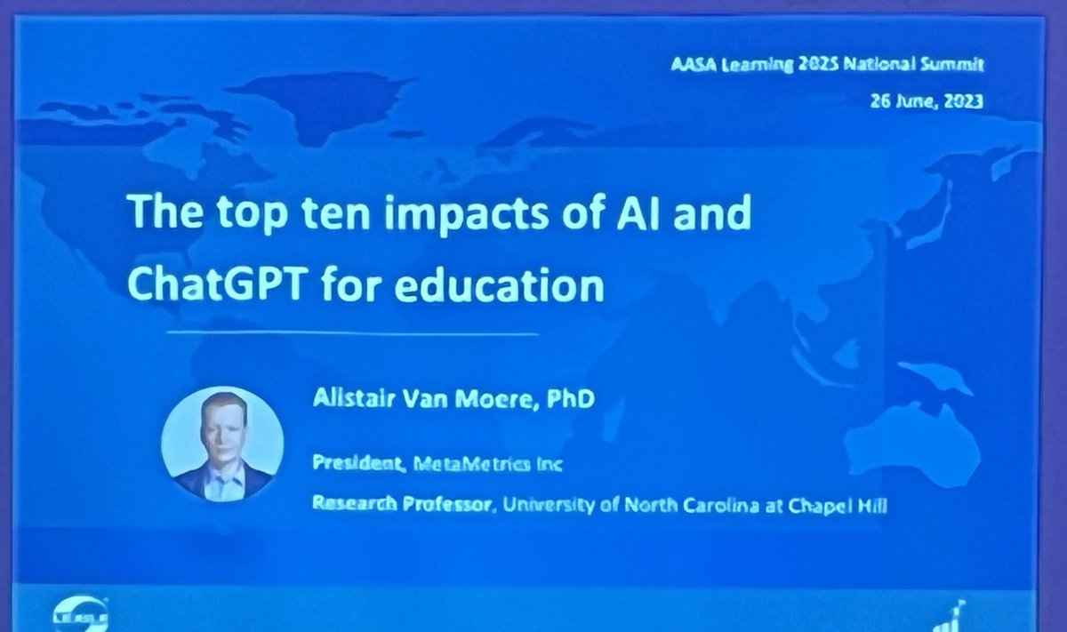 Learning about how education will be impacted by AI  What are the 10? ⁦@SPNconnect⁩ ⁦@AASAHQ⁩ #learning2025